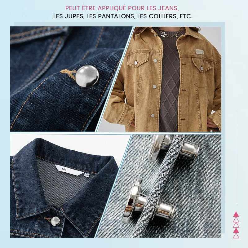 Bouton jeans sans couture ajustable